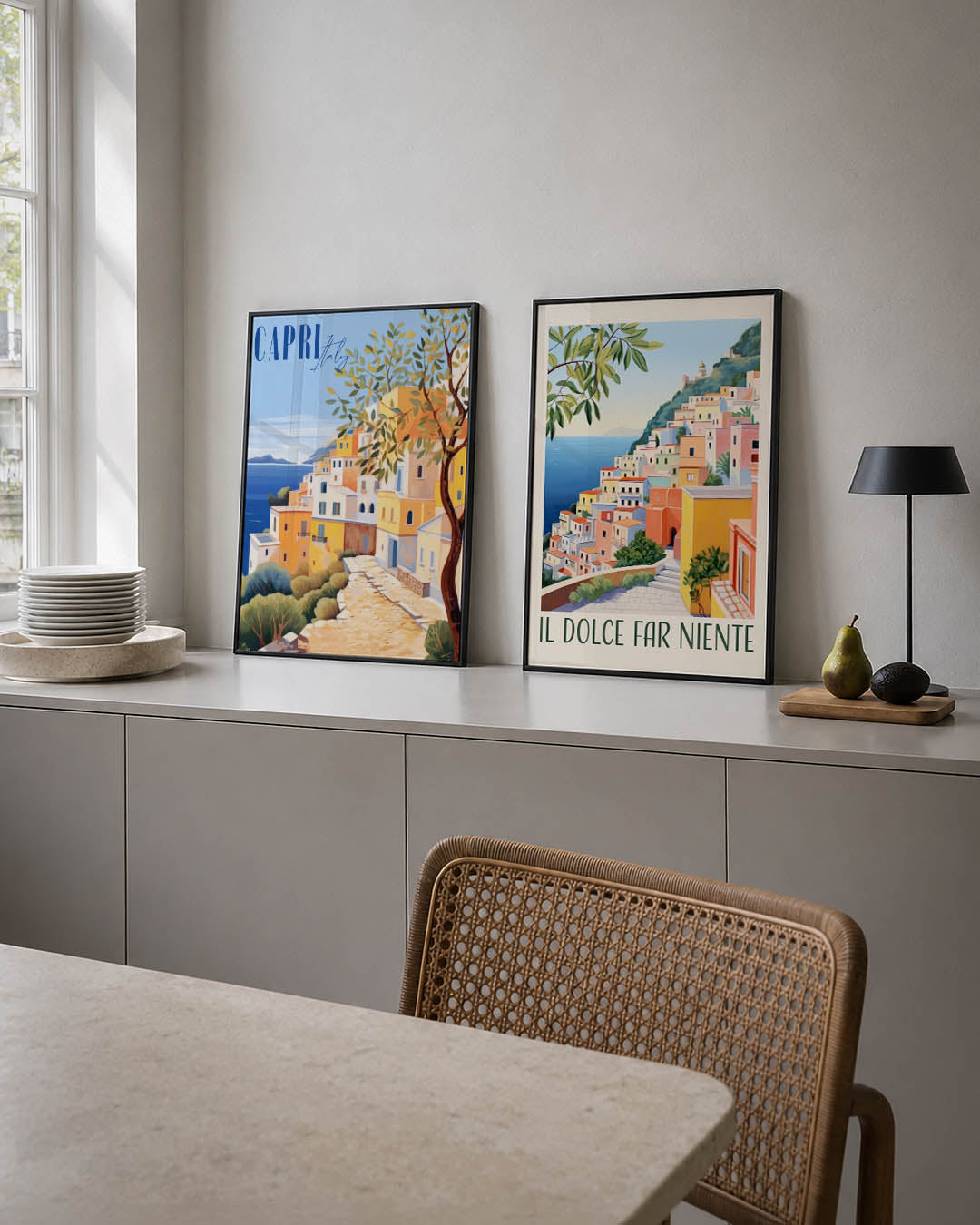 Zonnige kustlijn Posterset