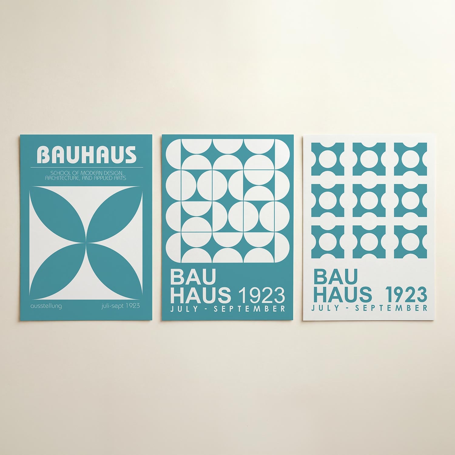 Vormenspel in blauw Posterset