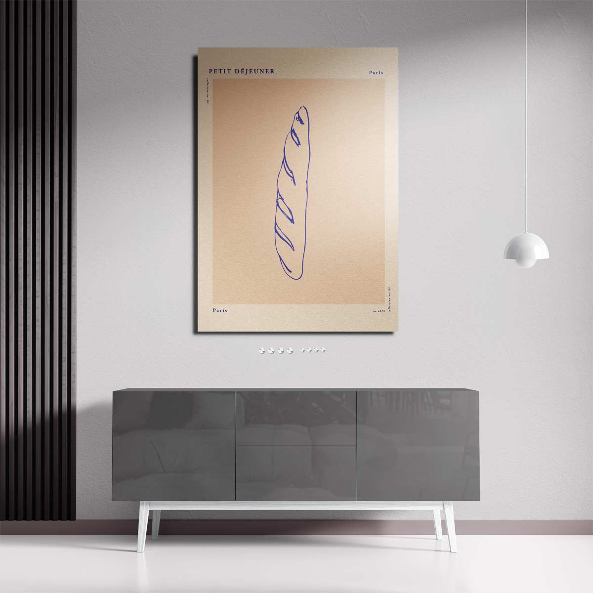 Minimalistische Baguette Illustratie Kunstwerk-canvas-dibond-plexiglas-wanddecoratie-WallArtistic
