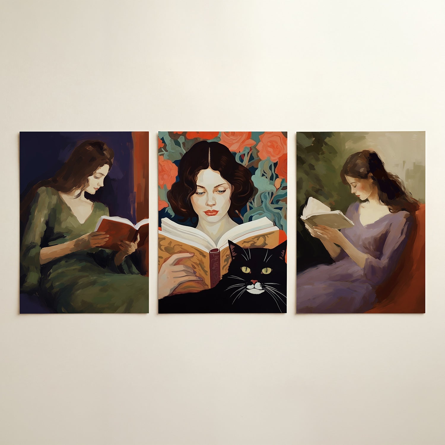 Lezende vrouw Posterset