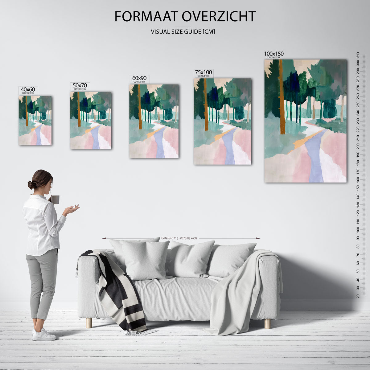 Vloeiende boslandschap Kunstwerk