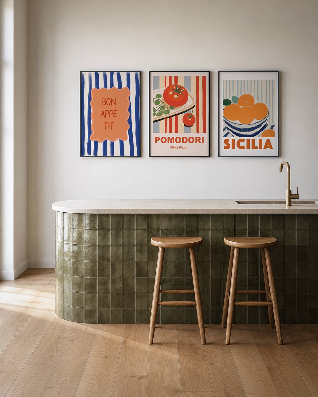 Kleurrijke lijnen Posterset