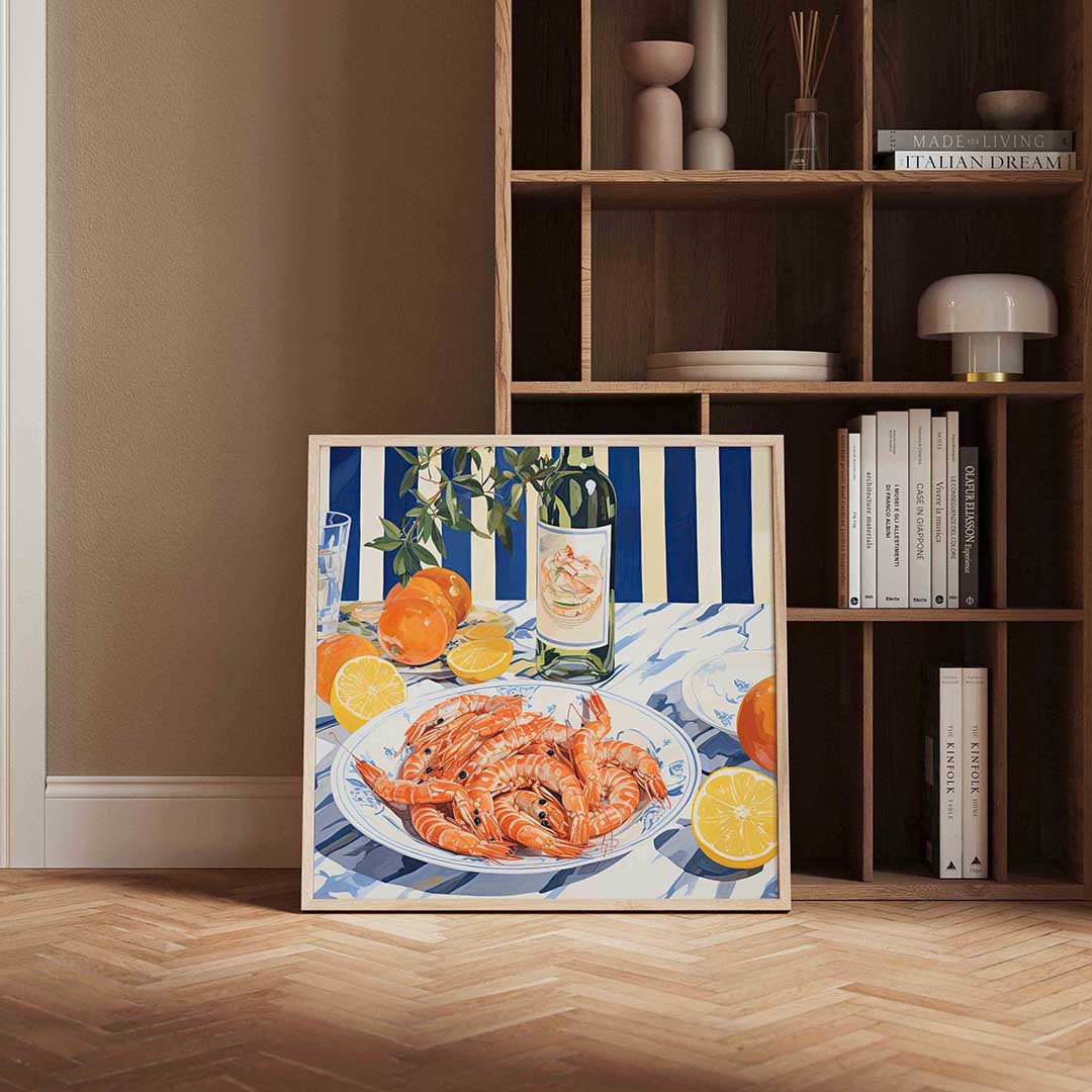 Garnalen en citrus Poster