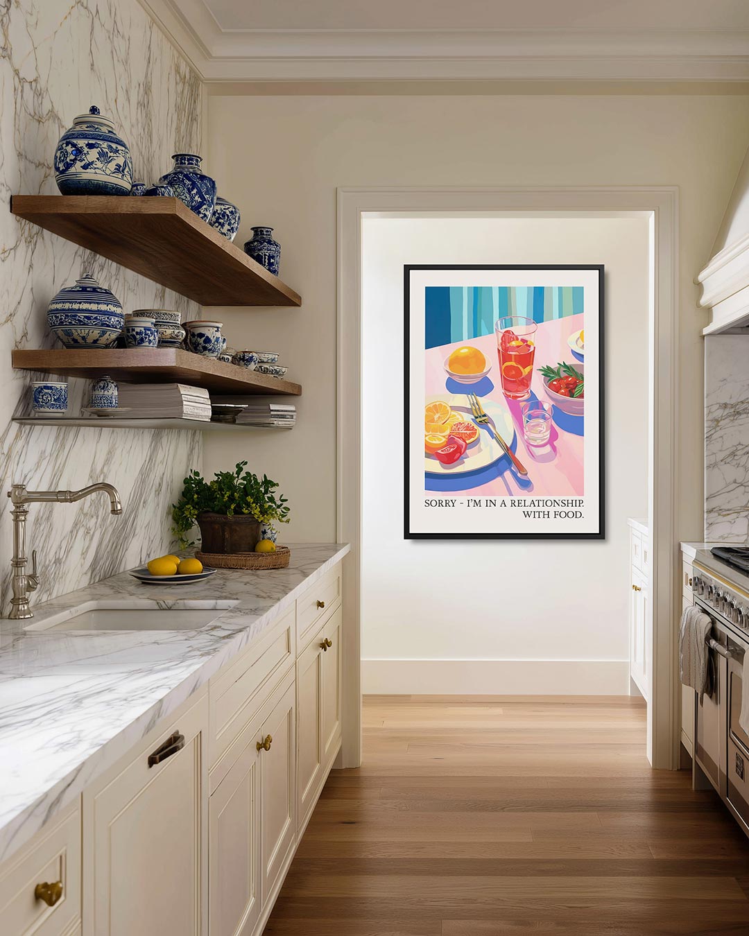 Kleurrijk ontbijt tafereel Kunstwerk