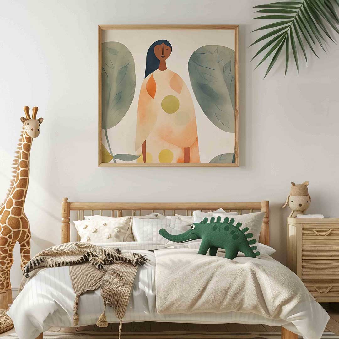 Vrouw met bladeren Poster