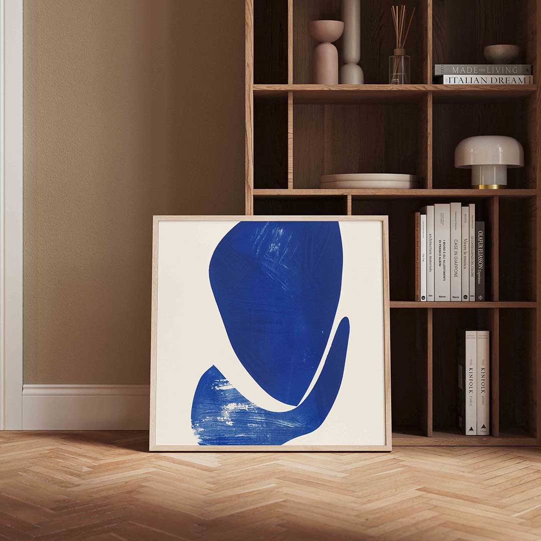 Abstracte blauwe vormen Poster