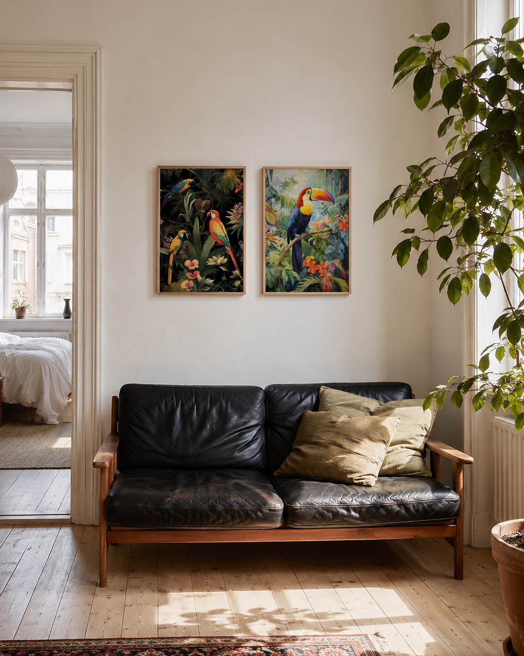Vogels en bladeren Posterset