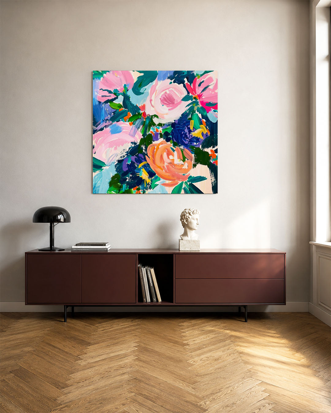 Kleurrijke bloemexplosie Kunstwerk