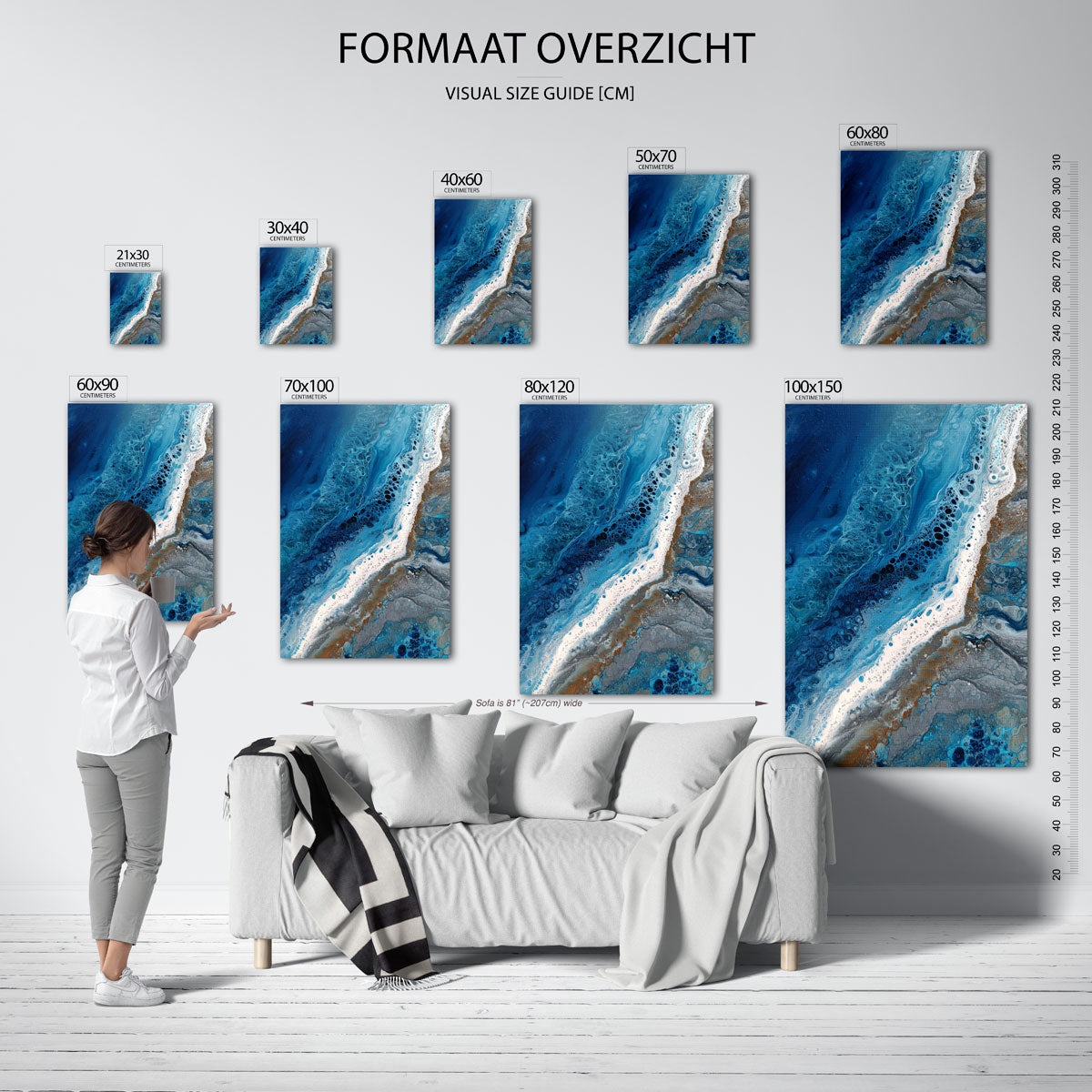 Blauwe golven Poster