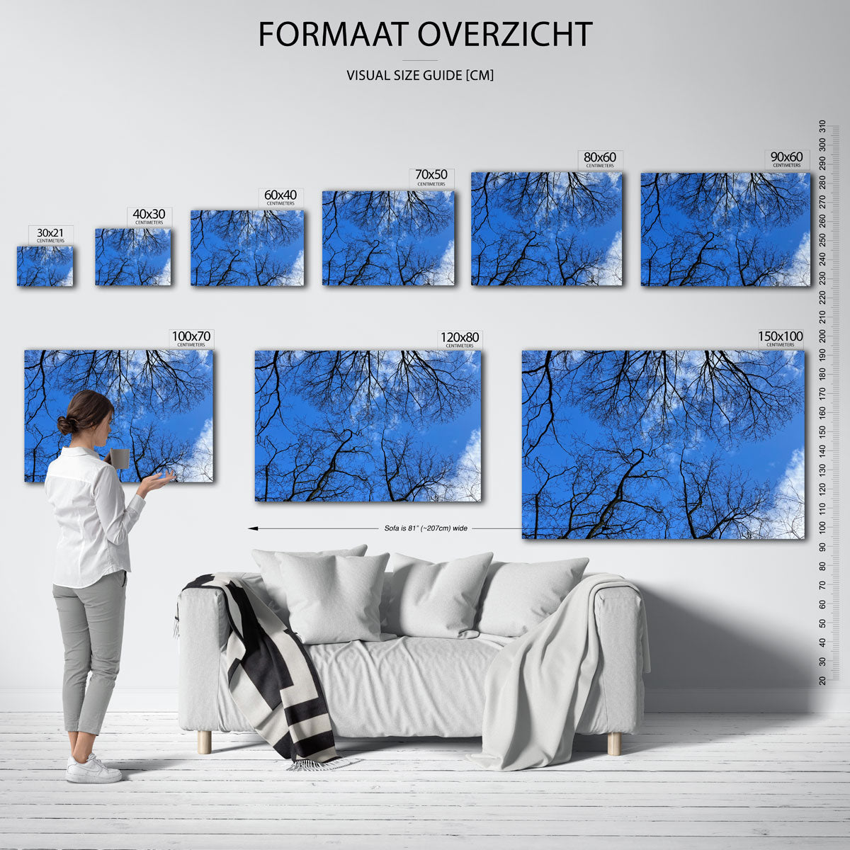 Boomtakken tegen lucht Poster