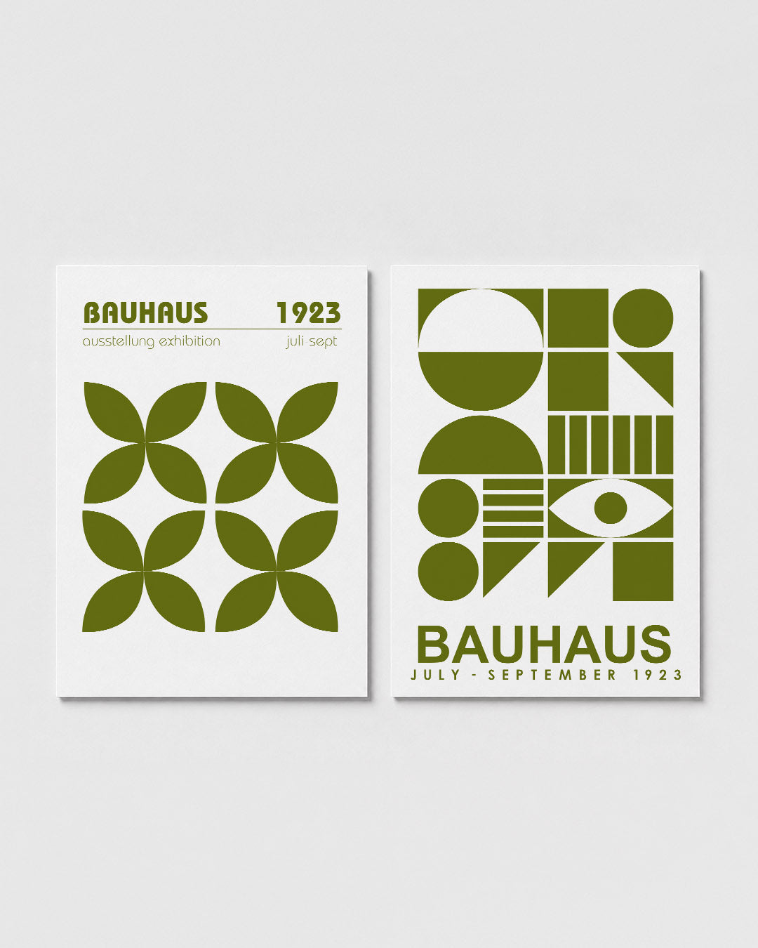 Groene bloemvormen Posterset