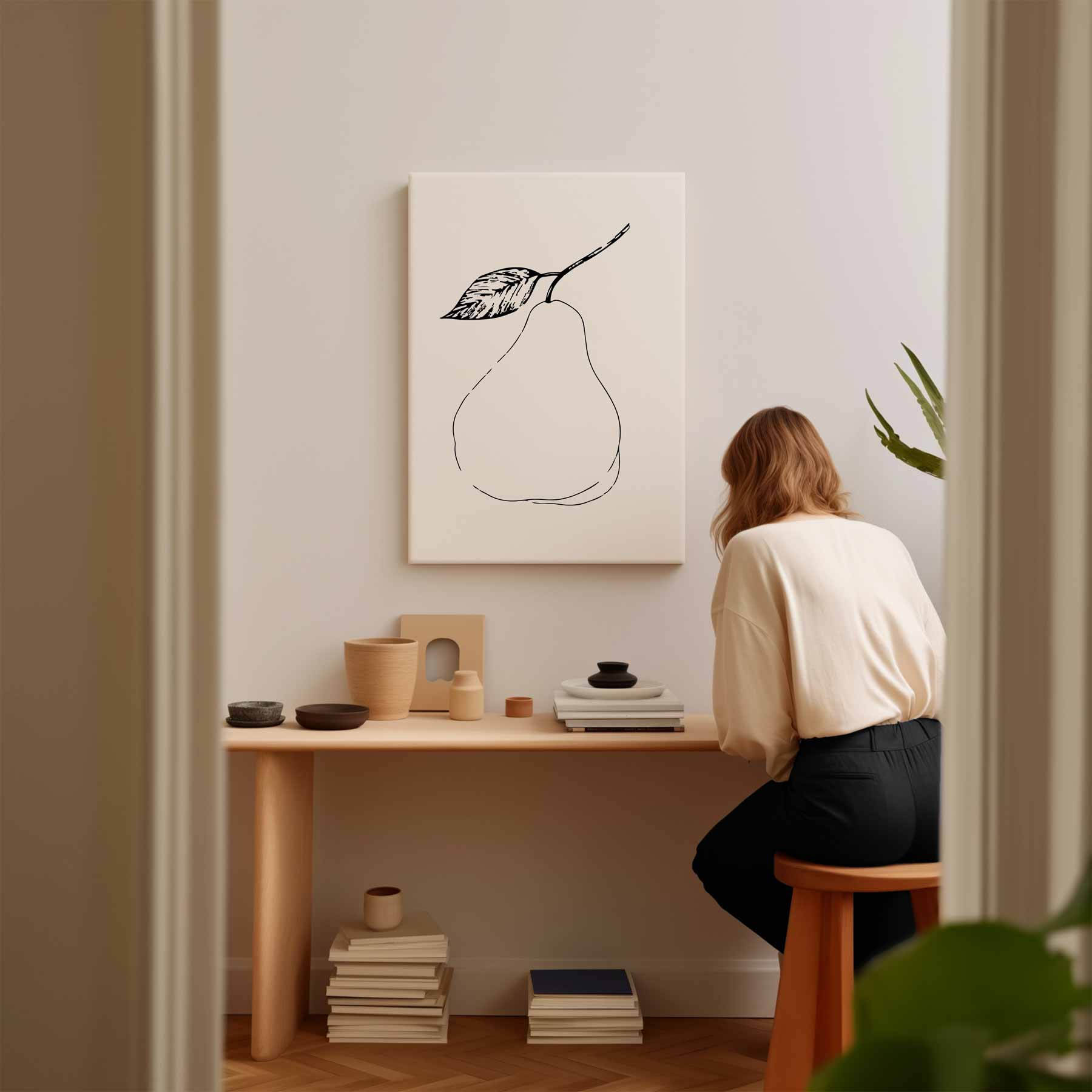 Minimalistische Peer Illustratie Kunstwerk-canvas-dibond-plexiglas-wanddecoratie-WallArtistic