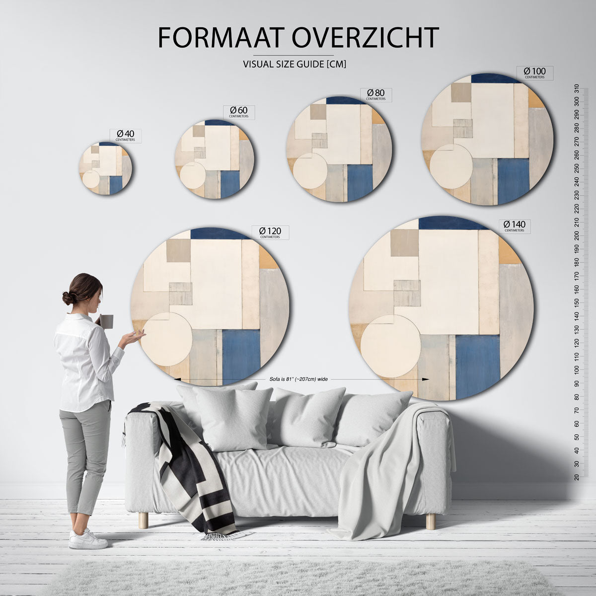Geometrische vormen Muurcirkel