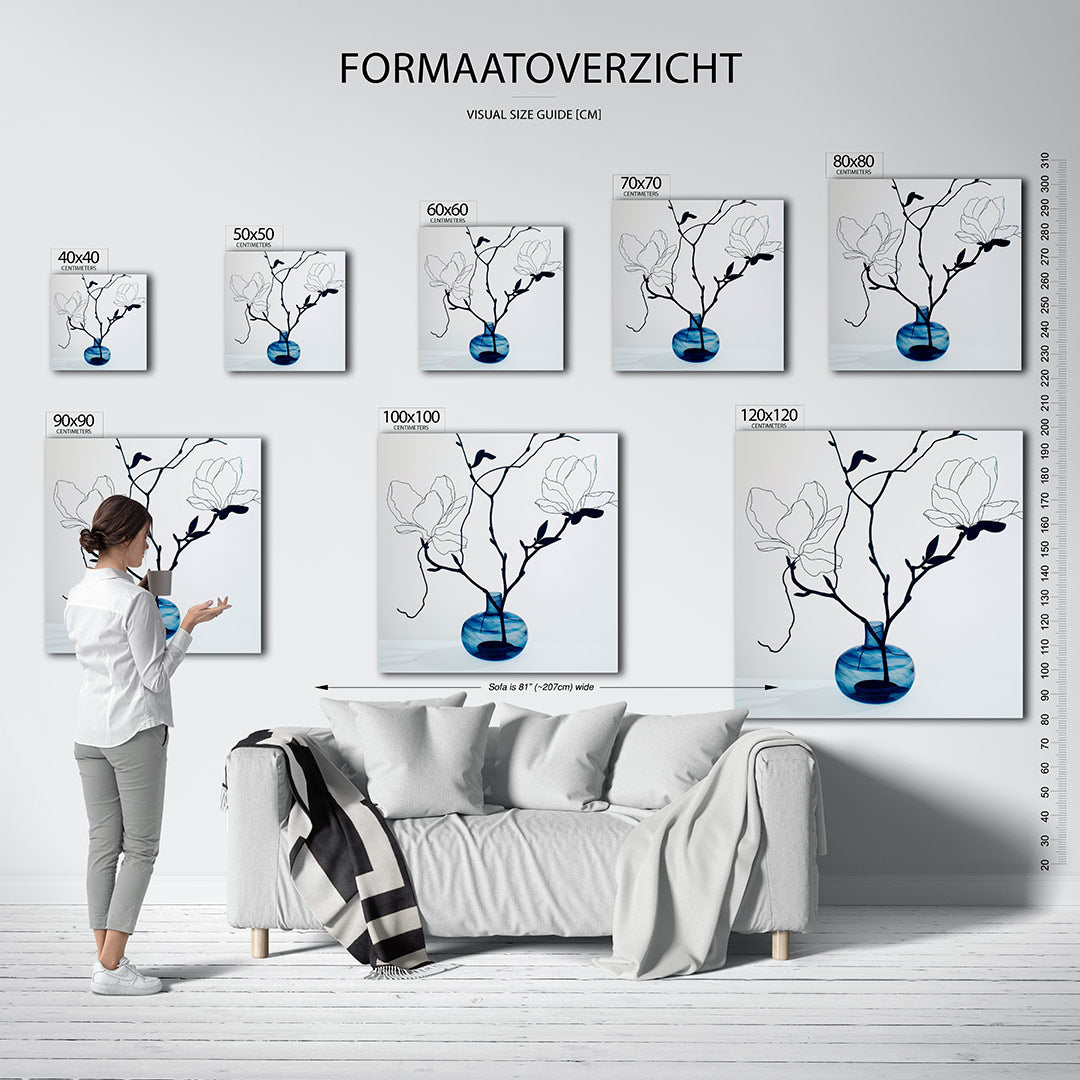 Lijnbloemen in vaas Kunstwerk