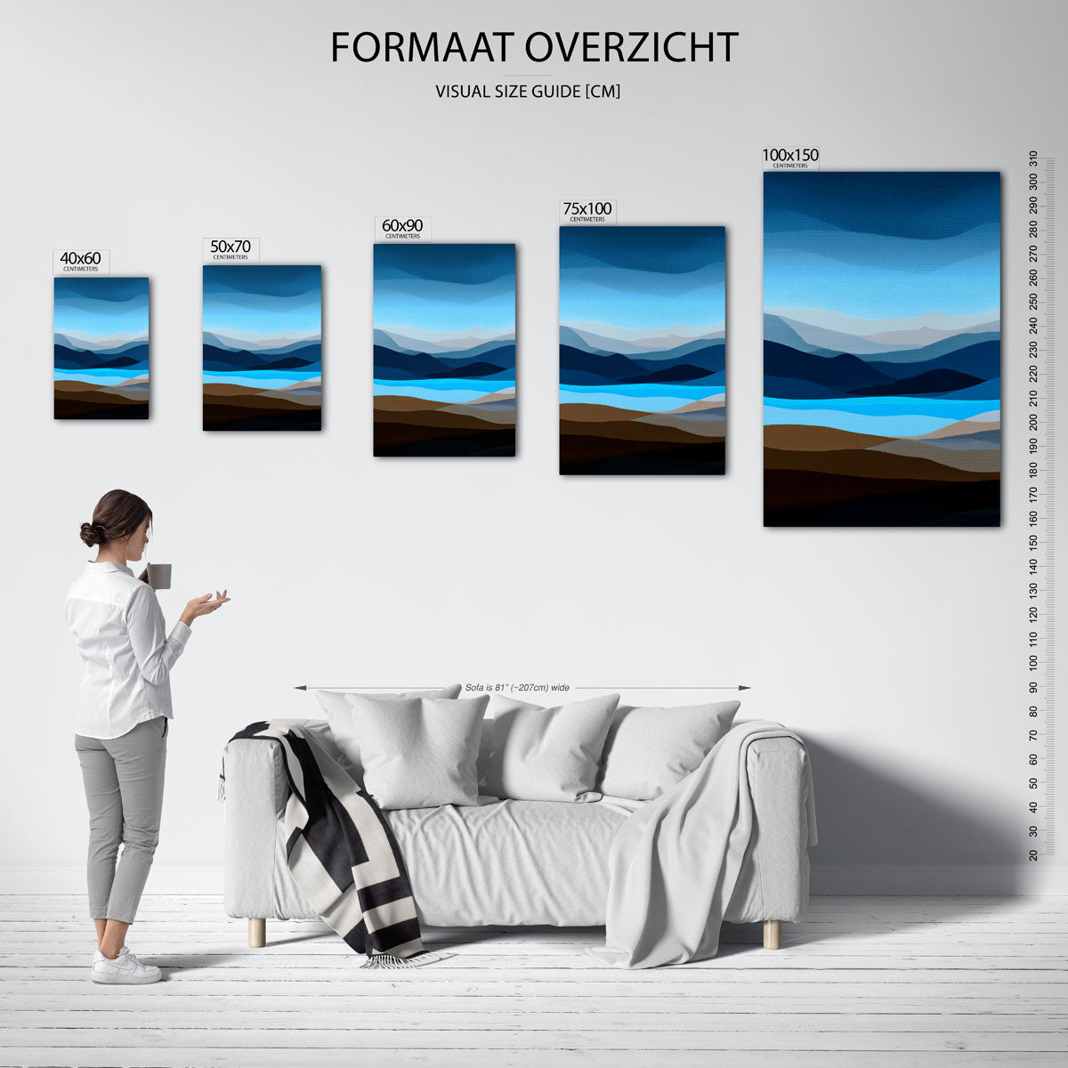 Gelaagde landschap Kunstwerk
