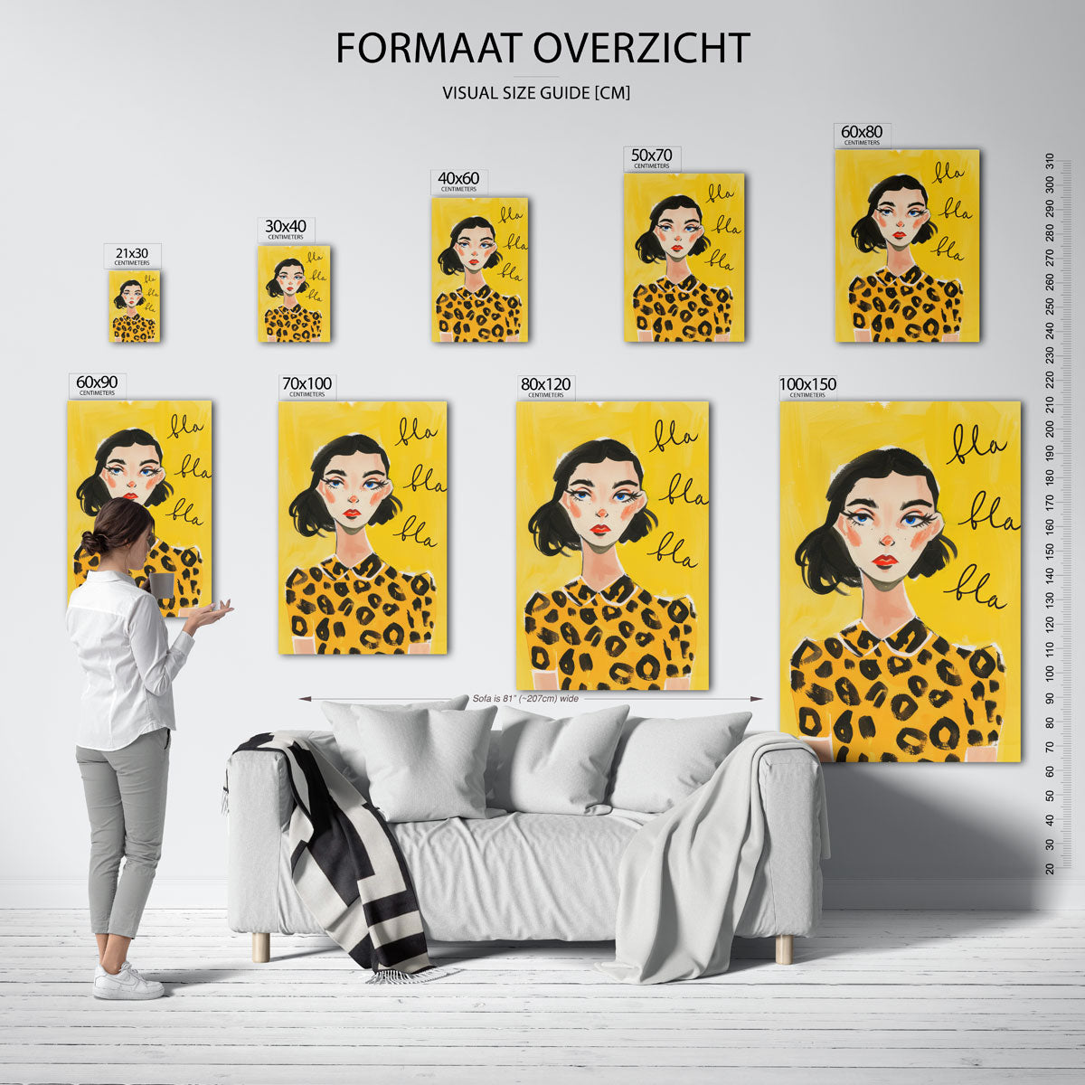 Vrouw met luipaardprint Poster