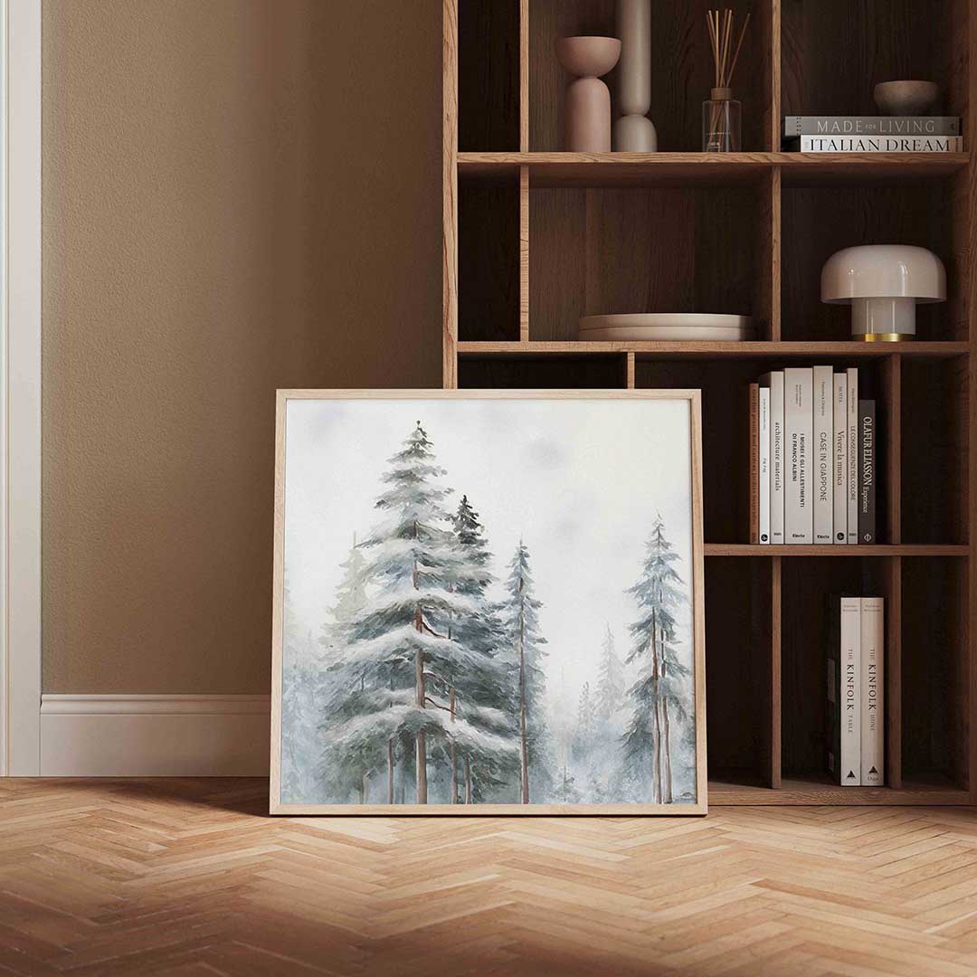 Besneeuwde bomen Poster