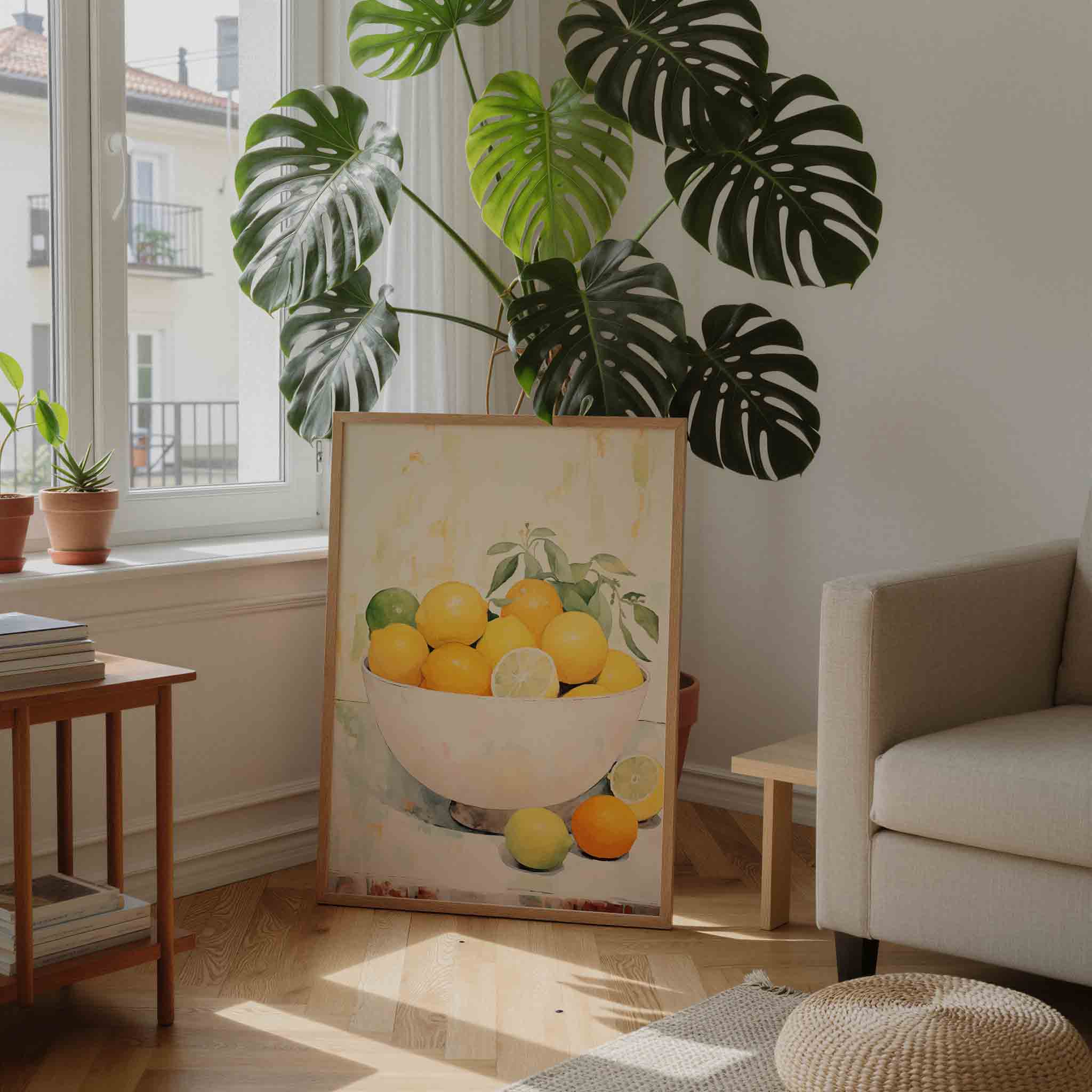 Citrusvruchten in schaal Poster