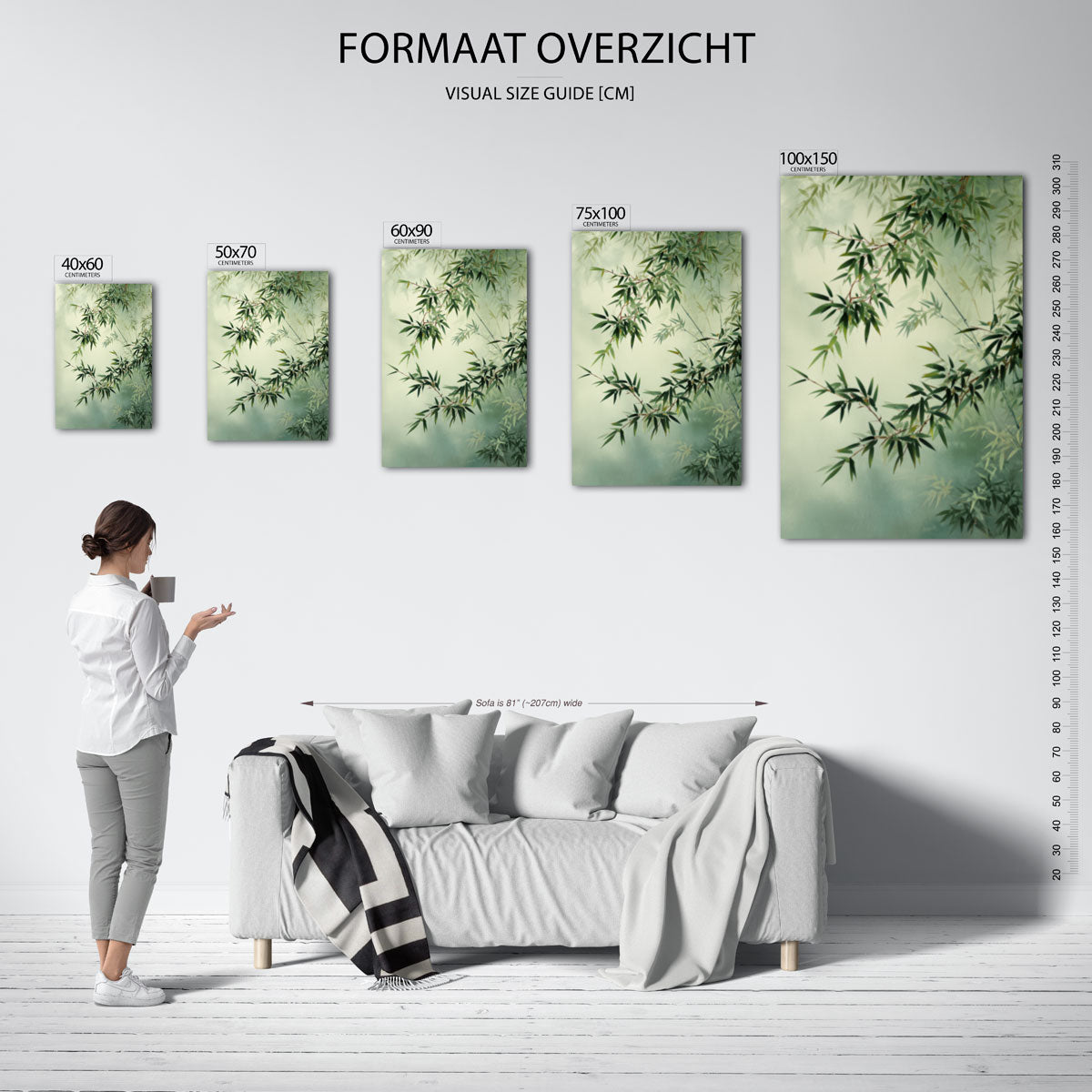 Bamboe bladeren Kunstwerk