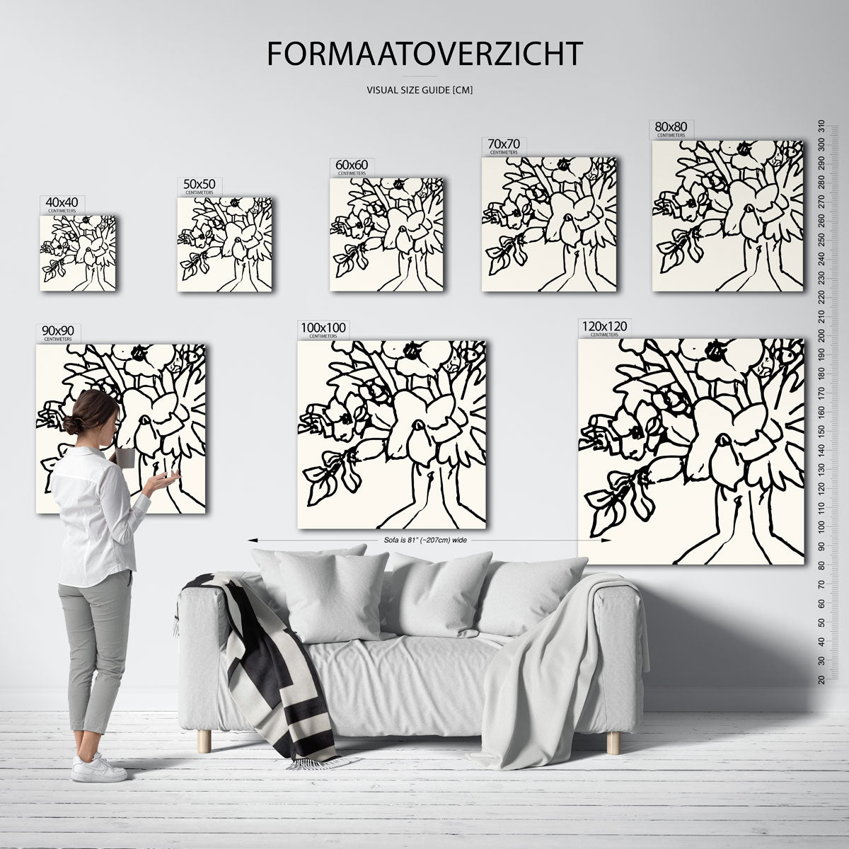 Bloemen in zwart wit Poster