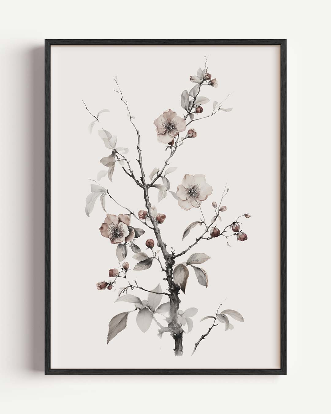 Elegante Bloemenkunst in Zachte Tinten Poster-WallArtistic