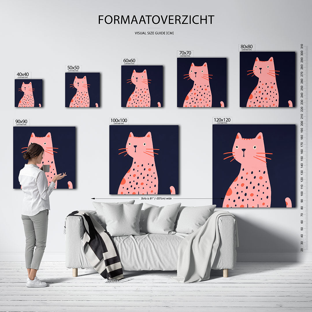 Speelse kat illustratie Kunstwerk