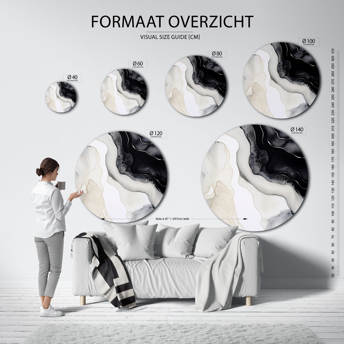 Organische vormen Muurcirkel