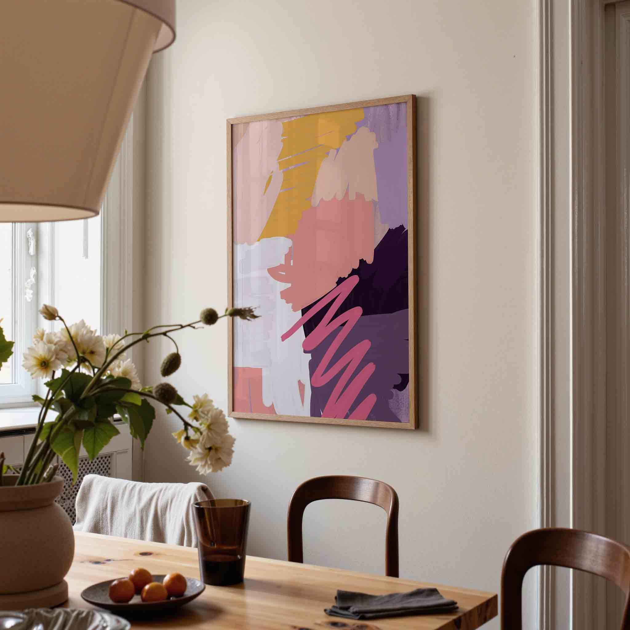 Abstracte penseelstreken Poster