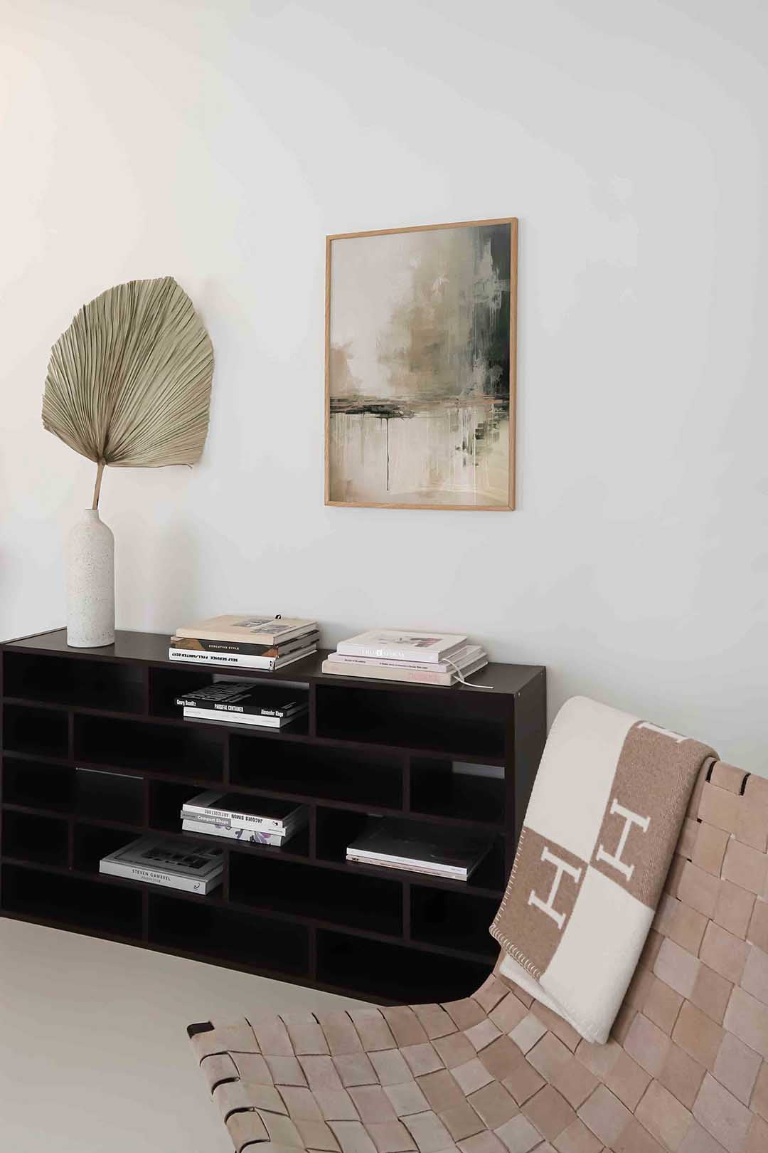 Abstracte beige en grijze Poster