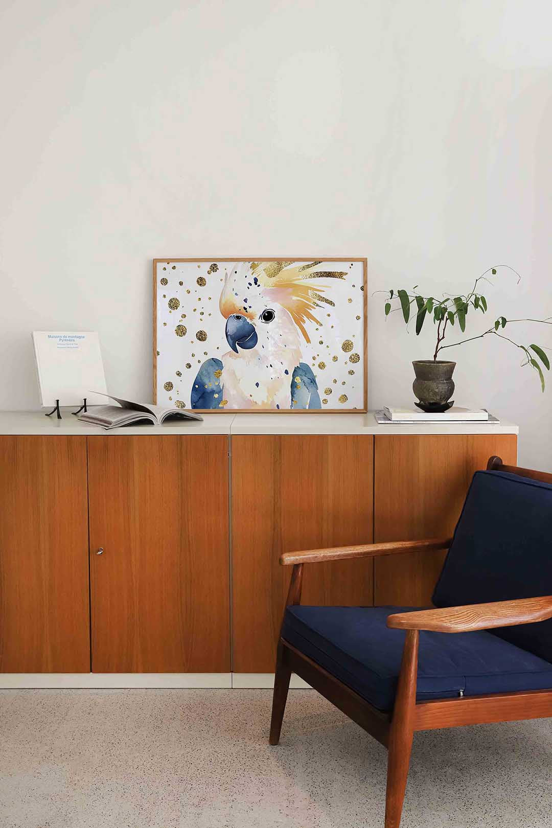 Papegaai met gouden stippen Poster