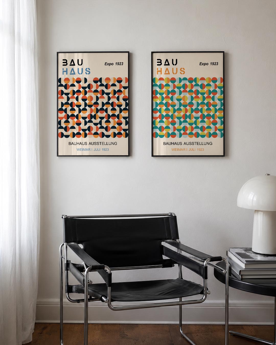 Cirkelpatroon en typografie Posterset