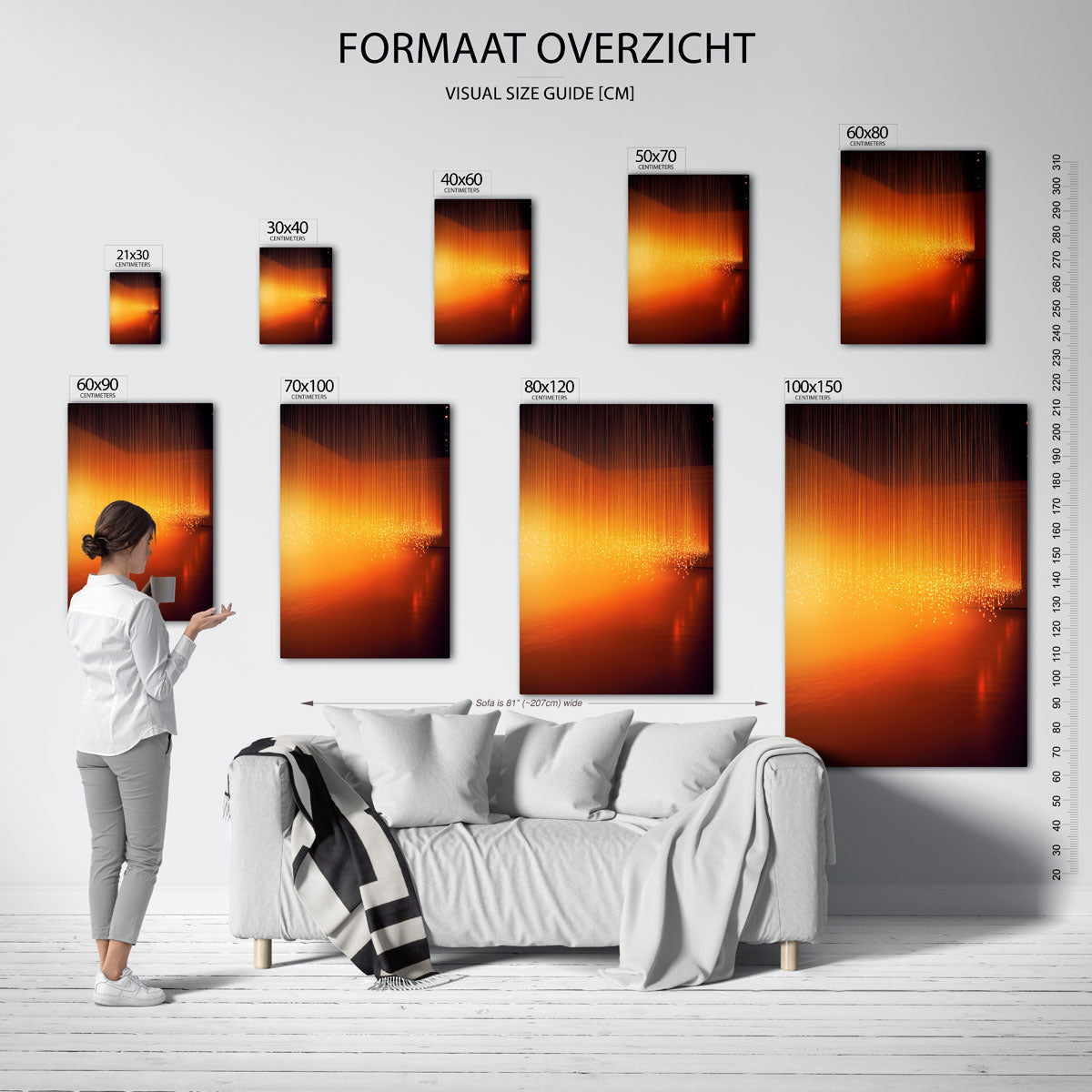 Lichtstralen en gloed Poster