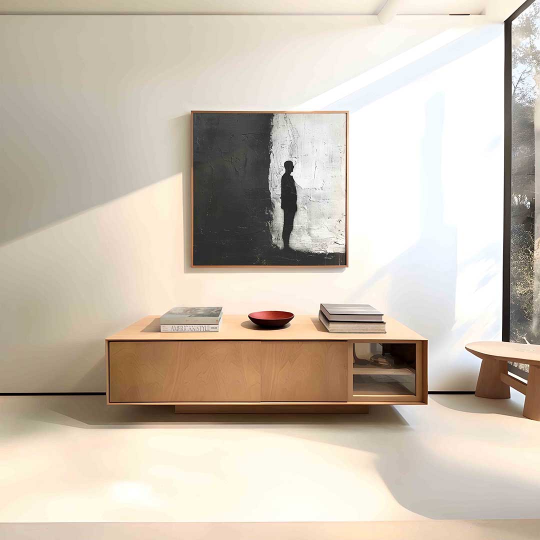 Silhouet tegen textuur Poster