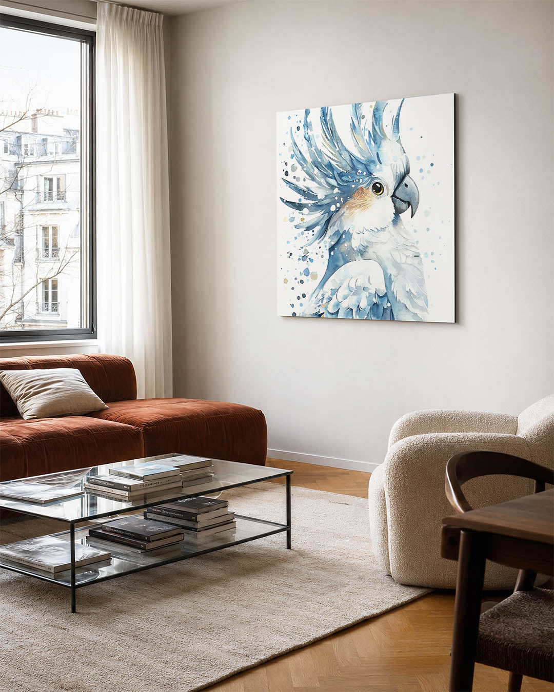 Vogelsilhouet met kleuren Kunstwerk