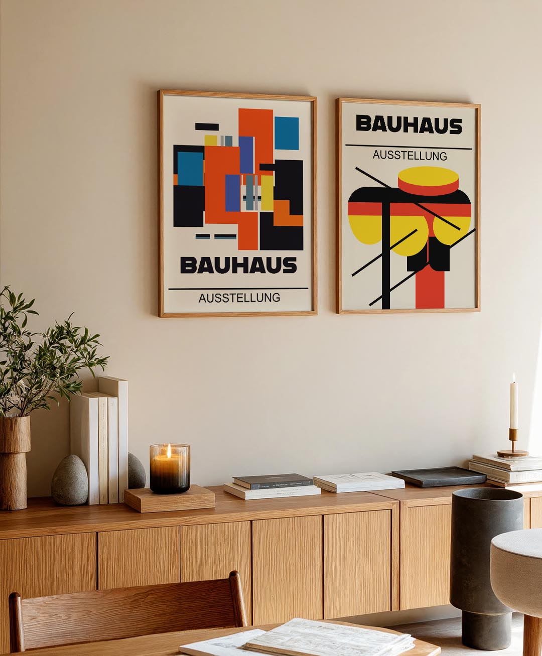 Kleurrijke vlakverdeling Posterset