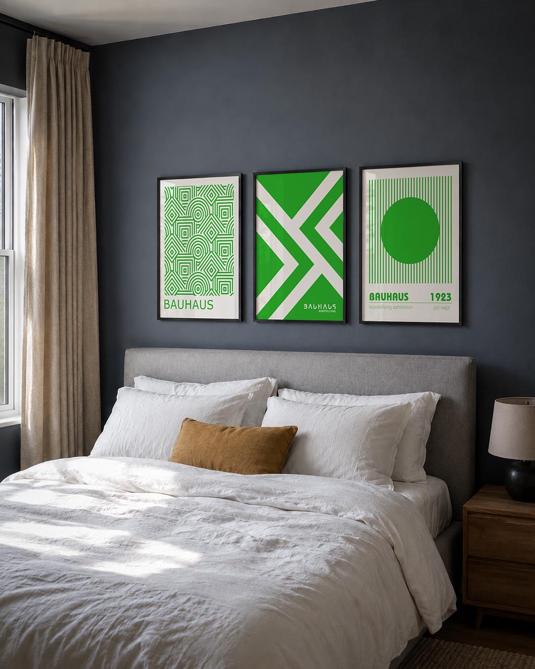 Groene lijnpatronen Posterset
