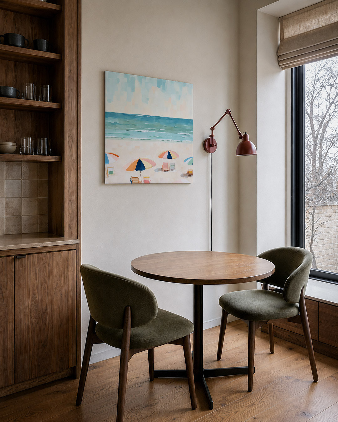 Zomerse strandscène Kunstwerk