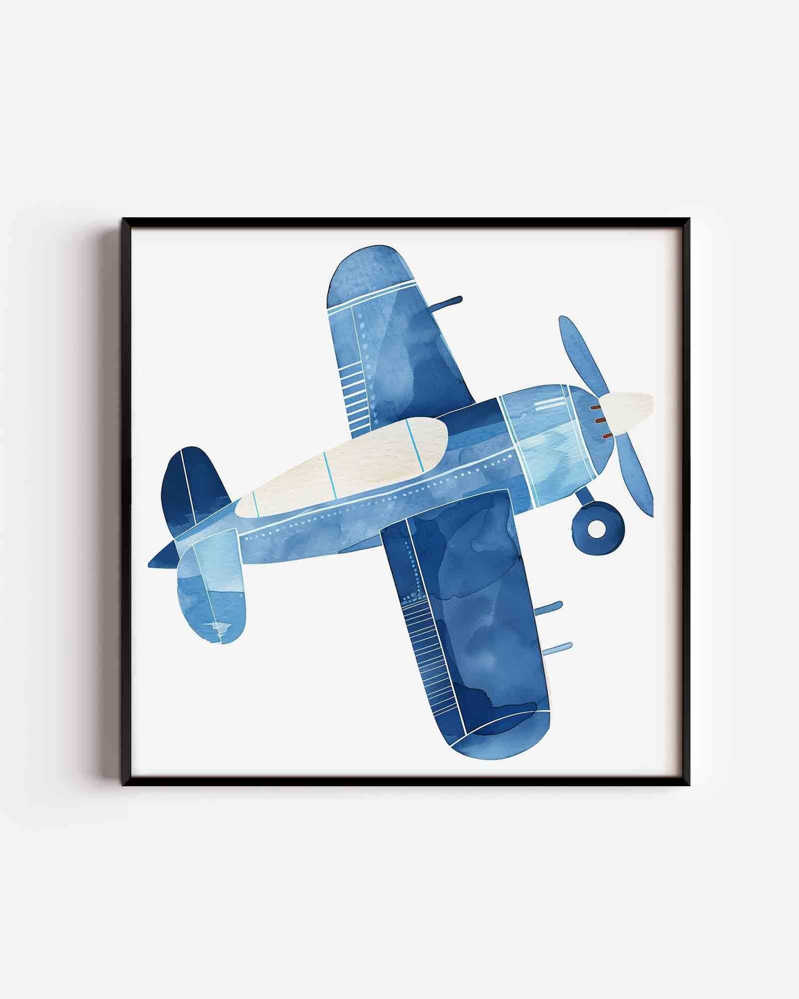Vliegtuig in blauw Poster