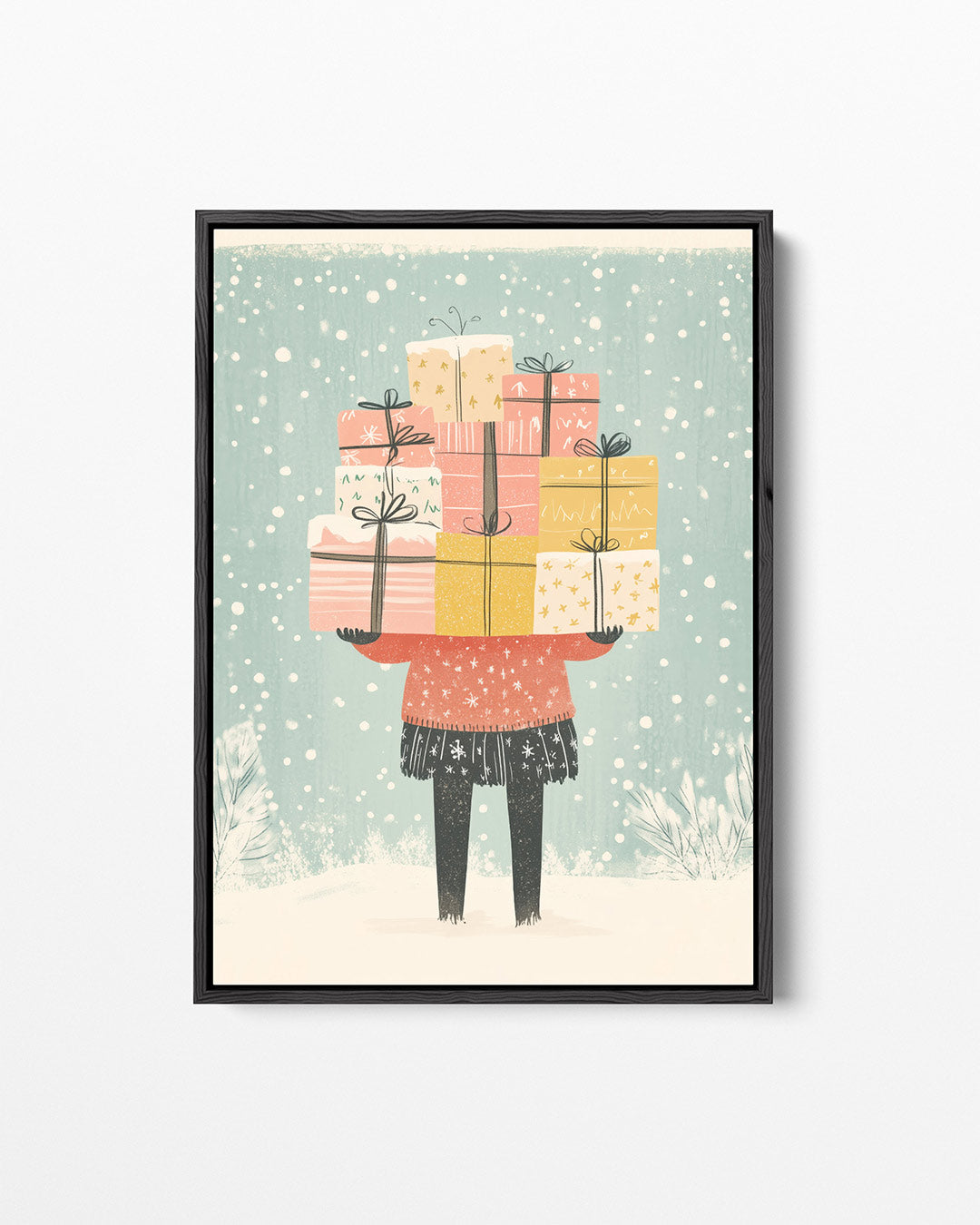 Vrolijke cadeau illustratie Kunstwerk