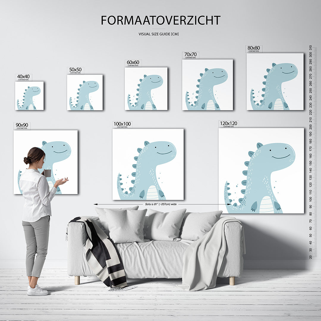Vrolijke dinosaurus illustratie Kunstwerk