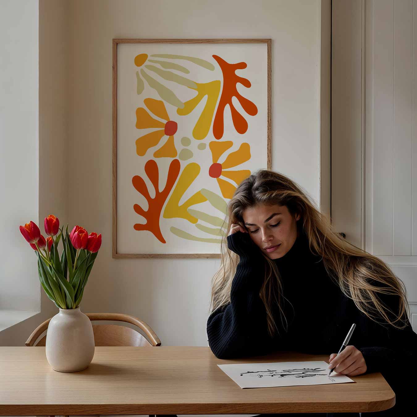 Bloemenexplosie Wandposter-WallArtistic