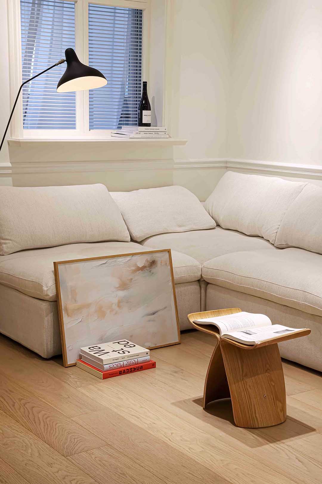 Abstracte beige en witte Poster