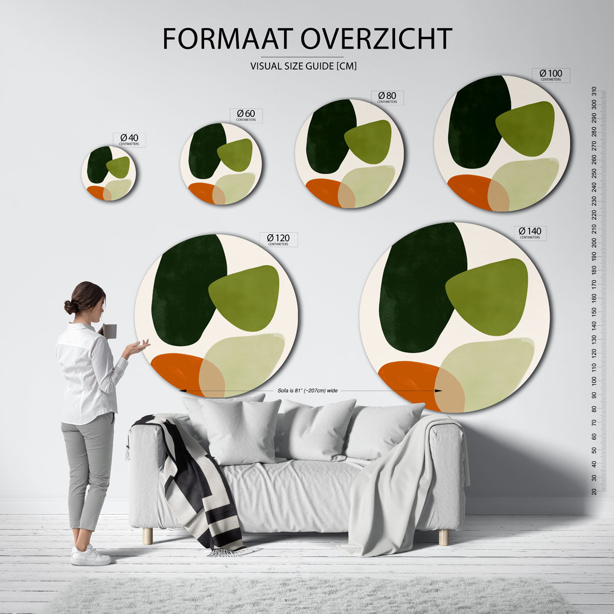 Abstracte vormen Muurcirkel