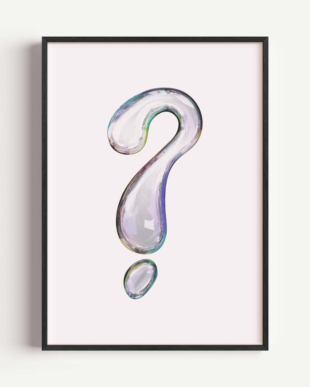 Vraagteken Glas Poster-WallArtistic
