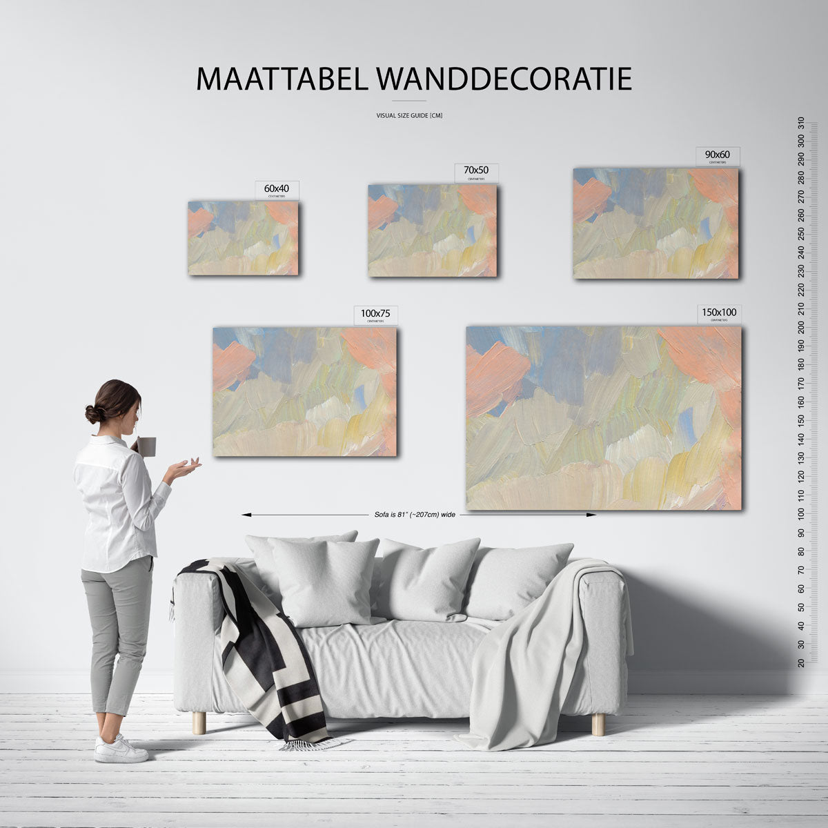 Zachte kleuren compositie Kunstwerk