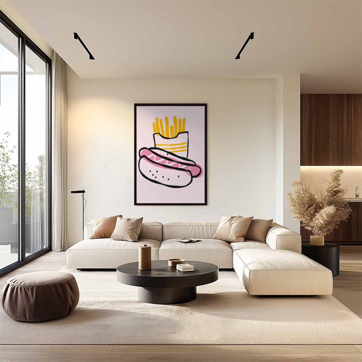 Speelse Snack Illustratie Kunstwerk-canvas-dibond-plexiglas-wanddecoratie-WallArtistic