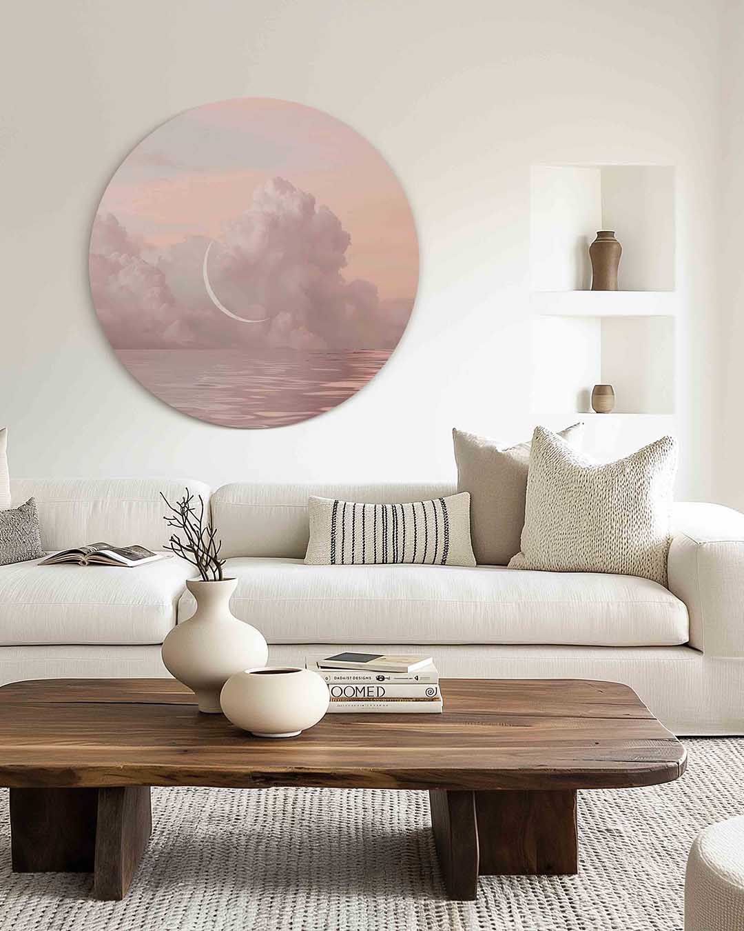 Wolken en maan Muurcirkel