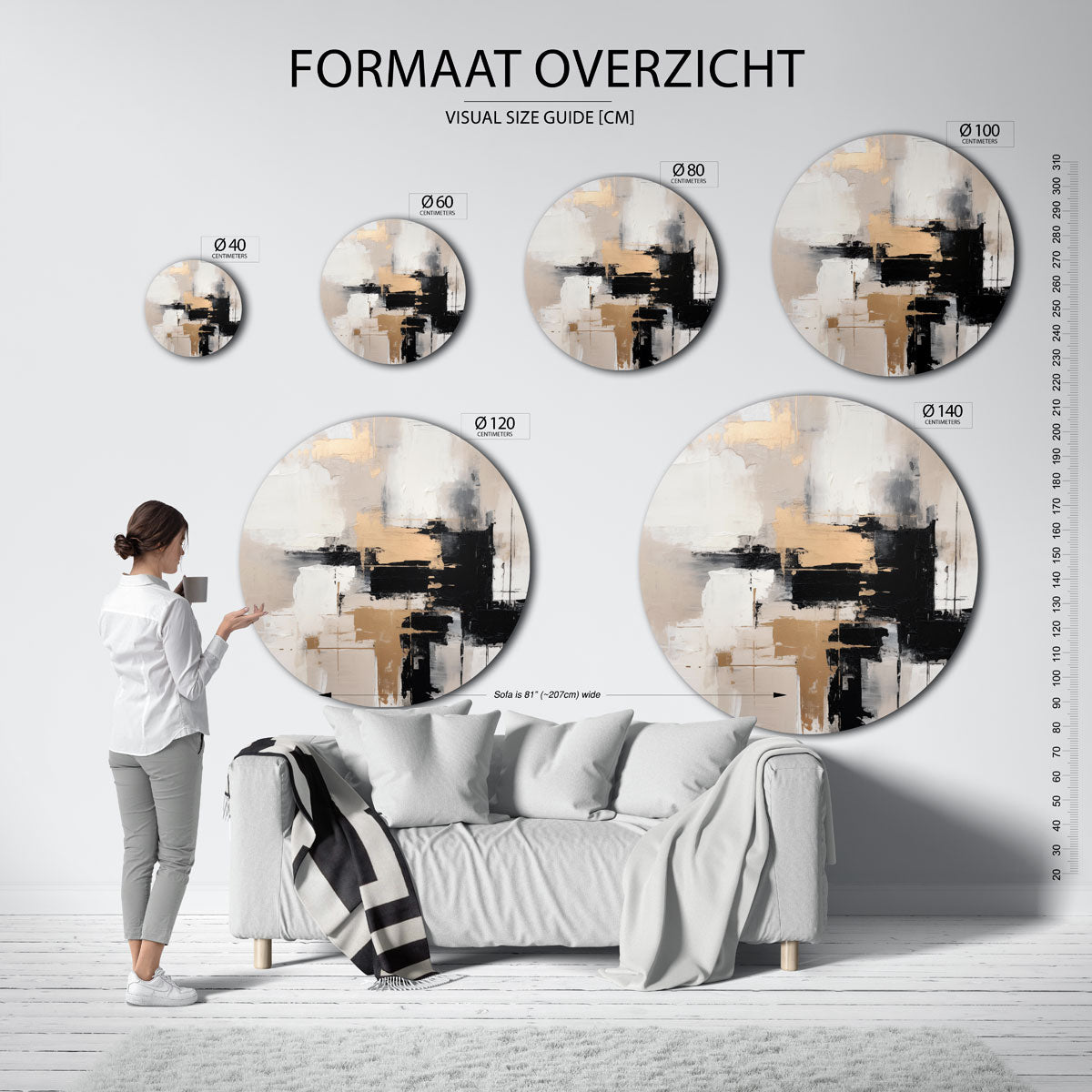 Abstracte vormen Muurcirkel