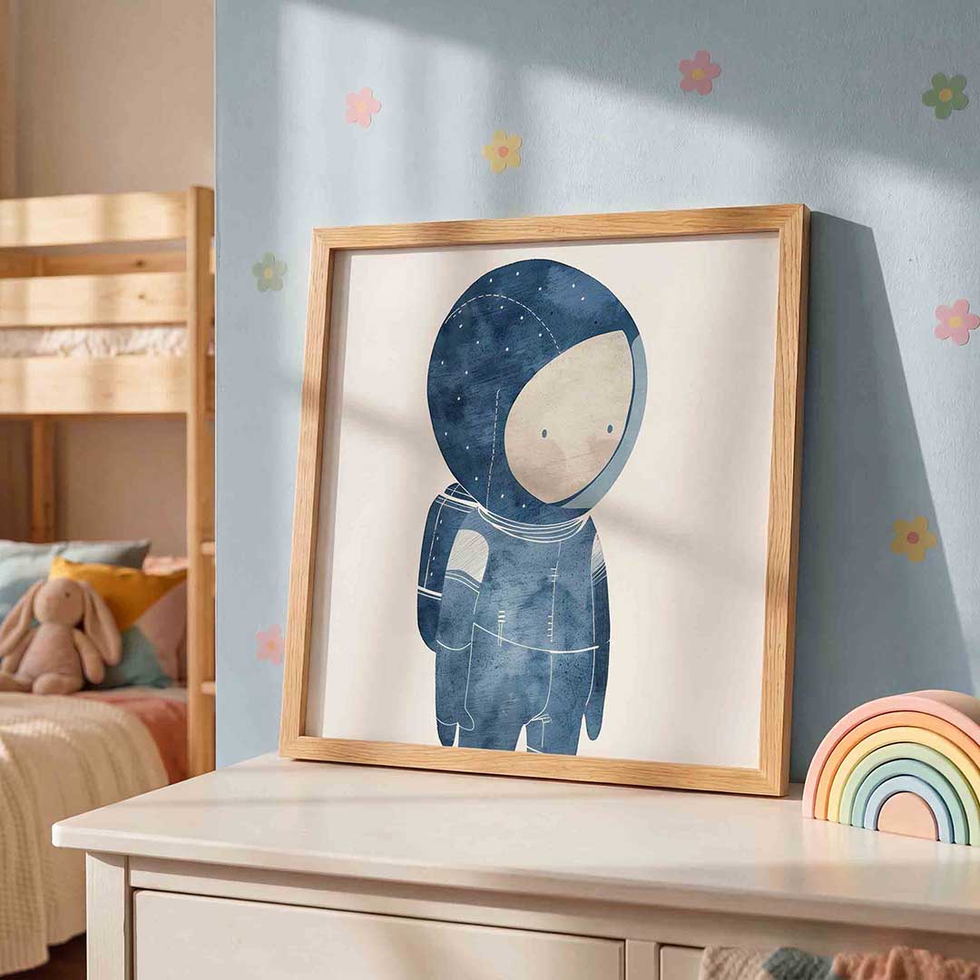 Astronaut in blauw Poster
