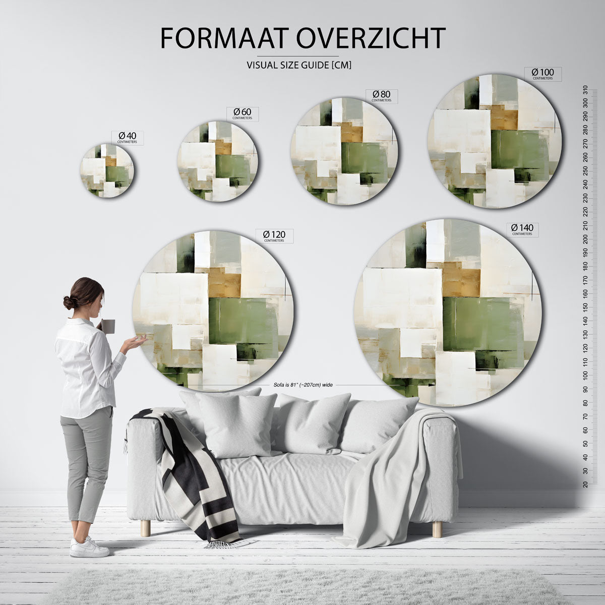 Abstracte vormen Muurcirkel